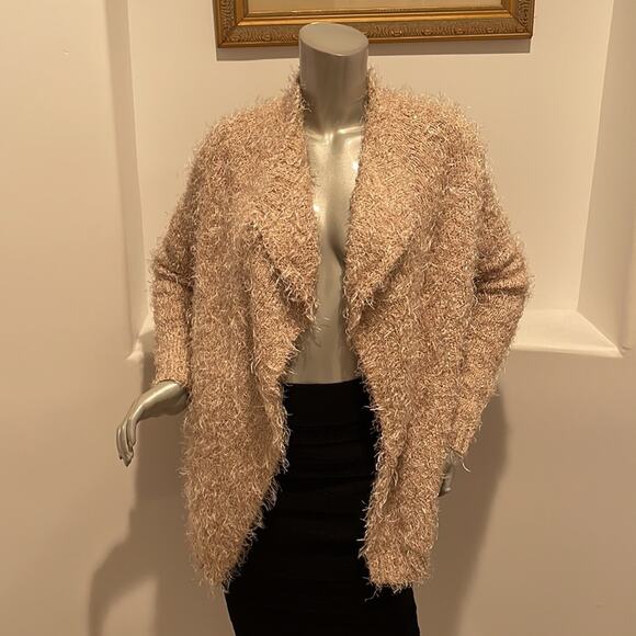 Adolfo Dominguez Open Front Jacket Cardigan Beige Size S - Picture 4 of 12